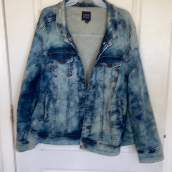 Washed Denim Style Jean Jacket Size 1X - Picture 1 of 6